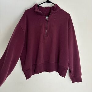 Size Large maroon Quarter Zip Sweatshirt